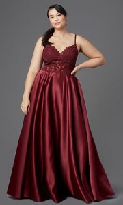 Plus Size Red Evening Gown