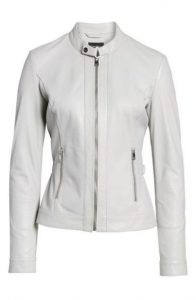 Plus Sized White Leather Jacket