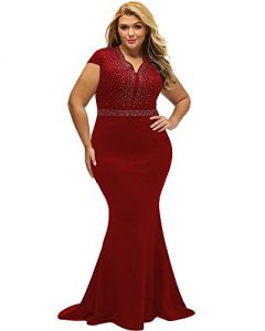 Red Ball Gown With Short Sleeves