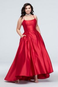 Red Plus Size Ball Gown