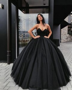 Strapless Black Ball Gown In XL